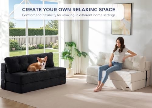 MAXYOYO Folding Sofa Bed, Convertible Chair Bed with Pillow