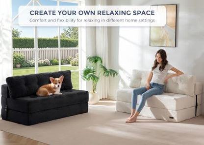 MAXYOYO Folding Sofa Bed, Convertible Chair Bed with Pillow