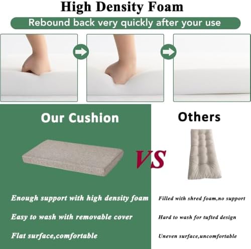 Piano Bench Cushion 36x14 Inch for Indoor with Non Slip Bottom,Light Brown