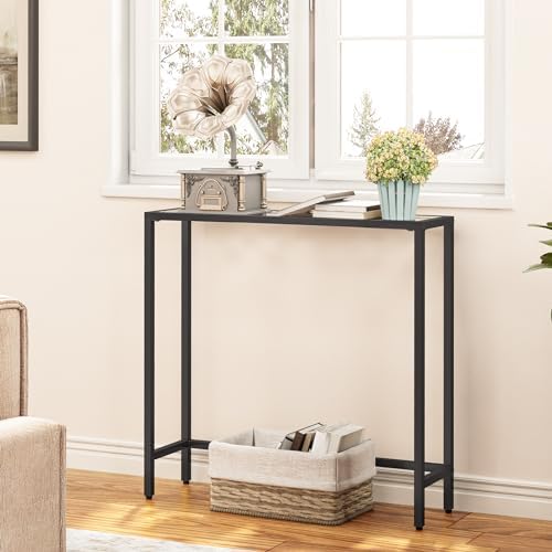 HOOBRO 29.5" Narrow Console Table, Modern Sofa Table Behind Couch Table