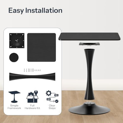 HOOBRO Dining Table, Square Dining Table for 2, 27.6" Dining Room Table for Small Spaces, Tulip Kitchen Table, Anti-Slip Heavy Base, Easy to Assemble, for Living Room, Kitchen, Black BB18CZ01