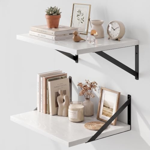 Dreamland Wall Mounted Floating Shelves Set of 2, 16x12, White