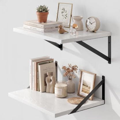Dreamland Wall Mounted Floating Shelves Set of 2, 16x12, White