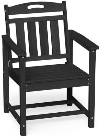 Ciokea HDPE Outdoor Patio Dining Chairs, All-Weather Furniture, Black