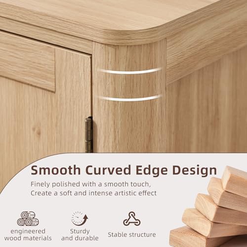Joaxswe Sideboard Buffet Cabinet with Storage, 31.5" Arc-Shaped Credenza