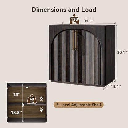 Sideboard Buffet Cabinet with Storage,Credenza with Fluted Doors