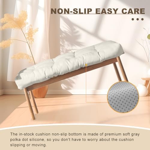 Bench Cushions for Indoor Furniture,36x14x4 in,White