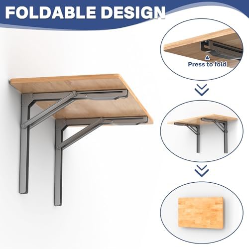 WALMANN Wall Mounted Folding Workbench, Folding Wall Table, 32x18 in