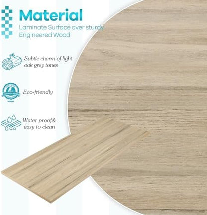Kaboon Universal Tabletop 45"x20", Solid One-Piece Melamine Table Top, L-Desk Floating Desk DIY, Home and Office, Oak/Grey Tone