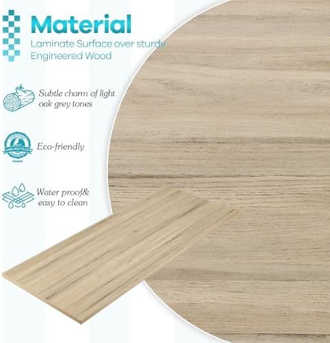 Kaboon 36x24 inches Tabletop, Solid One-Piece Desktop for Sit Stand Desk, Double Desks, L Desk DIY,Wood Countertop Home or Commercial Use,1 inch Thick, Oak