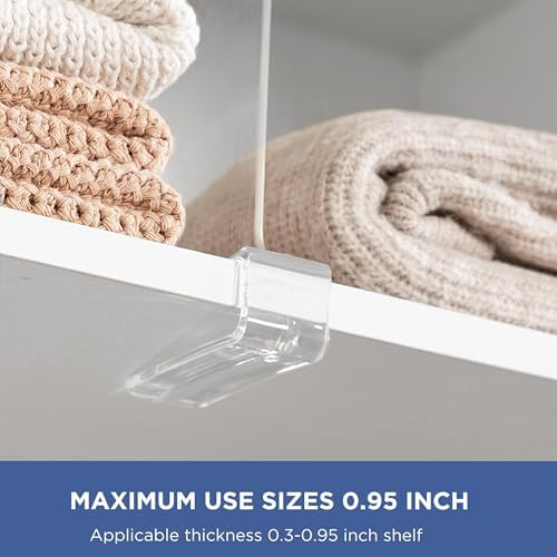 HBlife 24 Pack Clear Shelf Dividers, Vertical Purse Organizer for Closet Perfect for Sweater, Shirts, Handbags in Bedroom and Kitchen, Adjustable Acrylic Bookshelf for Organization