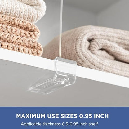 HBlife 24 Pack Clear Shelf Dividers, Vertical Purse Organizer for Closet Perfect for Sweater, Shirts, Handbags in Bedroom and Kitchen, Adjustable Acrylic Bookshelf for Organization