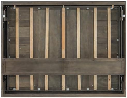 Queen Murphy Bed with Storage,Led Light,Can Be Folded,Brown