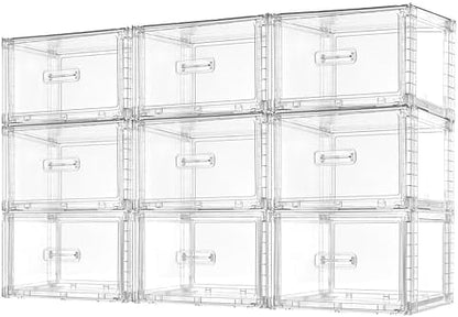 Vtopmart 9 Pack Clear Stackable Storage Drawers 15QT