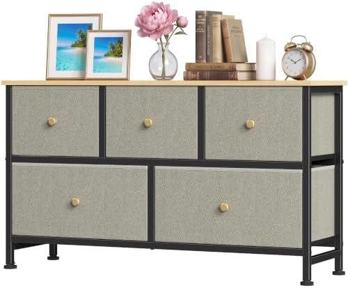 5 Drawer Dresser for Bedroom, Fabric Storage Drawer Unit