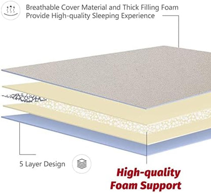 MAXYOYO Japanese Tatami Mat - Full Size Foldable Sleeping Mattress, Thicken Guest Mat, Off White