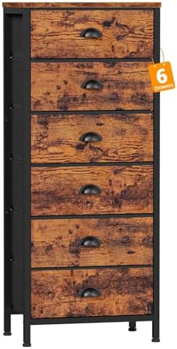 Dresser for Bedroom, 6 Bins Tall Fabric Storage Drawers