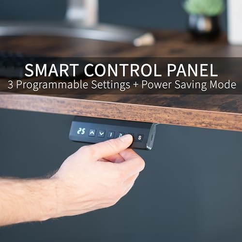 VIVO Electric Dual Motor Standing Desk, 60" x 24" Dark Walnut Top