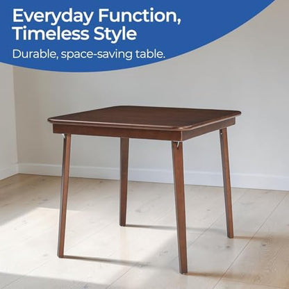 Stakmore 32" Straight Edge Square Folding Card Table, Walnut
