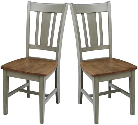 International Concepts San Remo Splatback Chair, Distressed Hickory/Stone