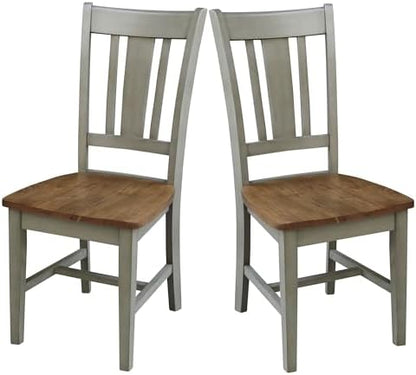 International Concepts San Remo Splatback Chair, Distressed Hickory/Stone