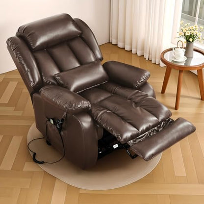 Infinite Position Lay Flat Power Lift Recliner Chair for Elderly, Brown