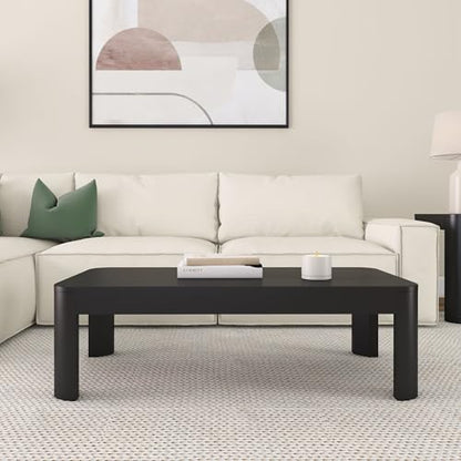 Plank+Beam Contour Coffee Table, 48 Inch, Rectangular, Black