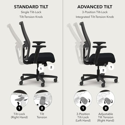 HON Ignition 2.0 Mid Back Task Chair, Spectrum Mesh, Advanced Synchro-Tilt Control, Office Chair with Lumbar Support, Height and Width Adjustable Arms, Titanium Frame, Quicksand