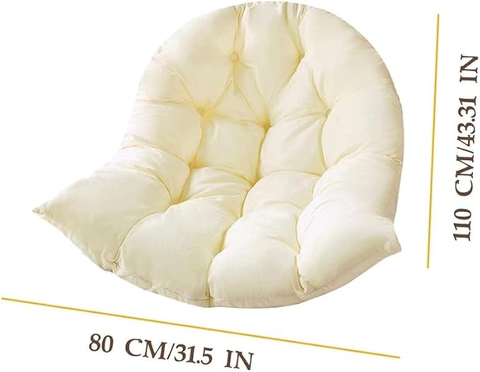 Hammock Swing Egg Chair Cushion Replacement, Hanging Basket Seat Pillow | Thick, 31.5 x 43.3 inches, High Elasticity Cotton, Soft Back Pads, Indoor, Outdoor, Garden, Office, Patio, Porch, Furniture