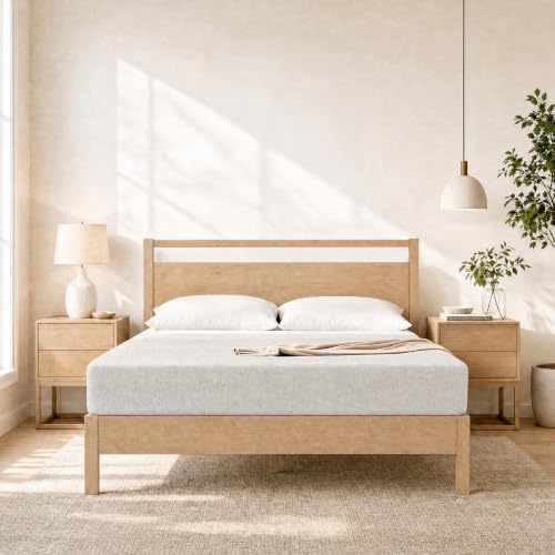 LIFEMENT 12 Inch Queen Size Memory Foam Mattress, Cooling Green Tea Gel