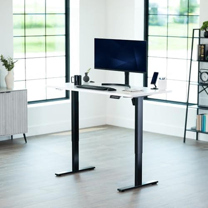 VIVO Electric Standing Desk, Solid 1-Piece 55" x 28" White Top