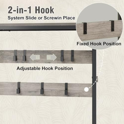 Hall Tree with Shoe Storage Bench, Coat Rack with 7 Hooks & Shelves