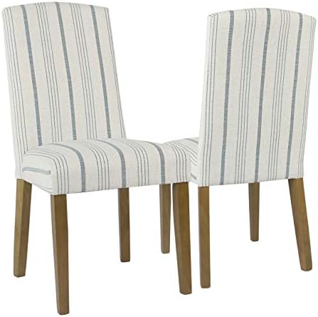 HomePop Parsons Dining Chair - Blue Calypso Stripe (Set of 2)
