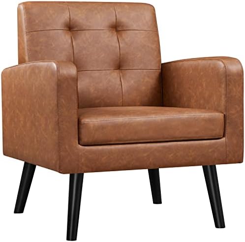 Yaheetech Mid Century Accent Chair Living Room Chair Retro Brown