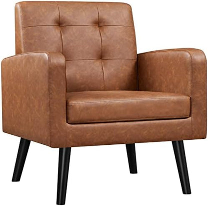 Yaheetech Mid Century Accent Chair Living Room Chair Retro Brown