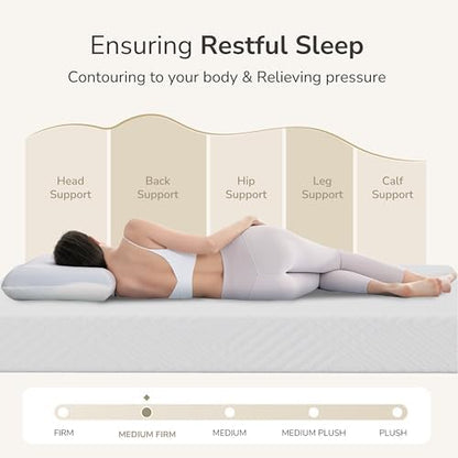 MLILY Full Mattress in a Box, 12 inch Mattresses for Platform Bed Double Size Daybed Bunk, Green Tea Memory Foam Mattress for Cool Sleep & Pressure Relief, Medium Firm