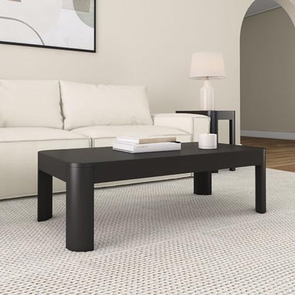 Plank+Beam Contour Coffee Table, 48 Inch, Rectangular, Black