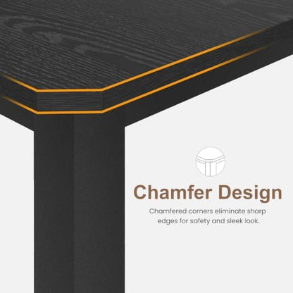 Garvee 63″ Dining Table for 4-6 People for Dining Room, Black (Only Table)