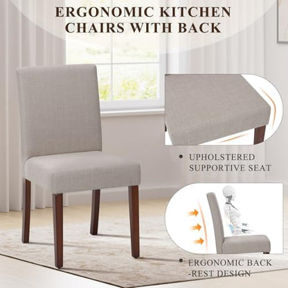 MALOL Upholstered Dining Chairs Set of 6, High Back Kitchen Room Chairs, Mid Century Modern Dining Room Chairs for Kitchen, Living Room, Brown