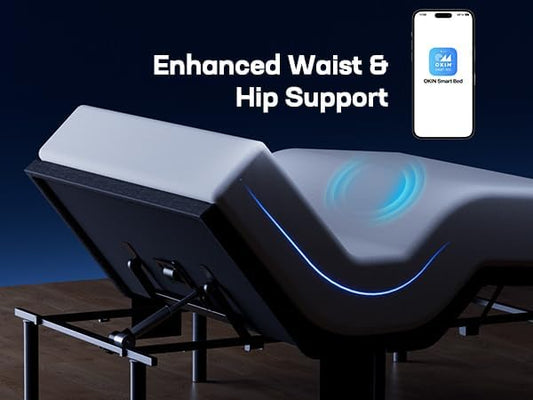 Marsail NS2 Pro Massage Adjustable Base with Mattress Set, Wireless Remote & App Control, Twin XL Adjustable Bed Frame + 14-inch Cooling Gel Memory Foam Mattress