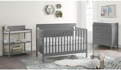 Oxford Baby Lazio 4-in-1 Convertible Crib, Dove Gray, GreenGuard Gold Certified
