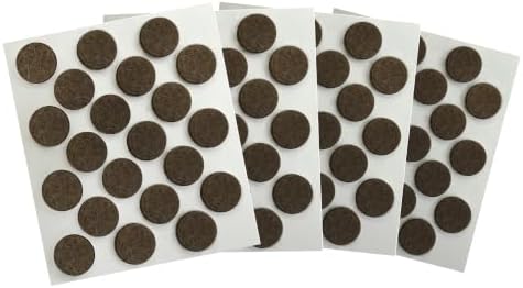 SoftTouch 3/8" Round Mini Self-Stick Furniture Slider Felt Pads for Hard Surfaces, Noise-Reducing Adhesive Furniture Moving Pads for Beds, Sofas, Dressers, 84-Count, Brown