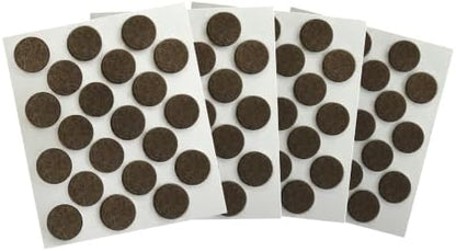 SoftTouch 3/8" Round Mini Self-Stick Furniture Slider Felt Pads for Hard Surfaces, Noise-Reducing Adhesive Furniture Moving Pads for Beds, Sofas, Dressers, 84-Count, Brown