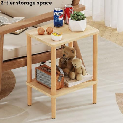 Solid Wood Side Table, Small End Table, Narrow Nightstand Bedside Table