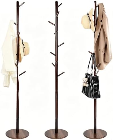 Coat Rack Freestanding- Solid Wood New Zealand Pine Hall Tree
