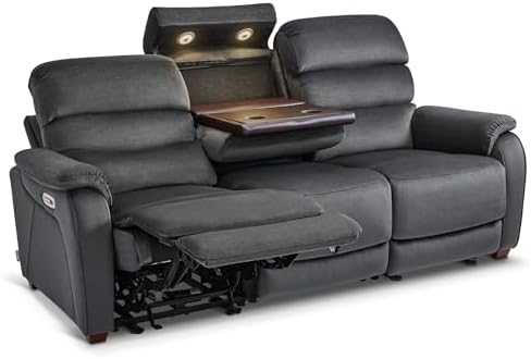 MCombo 87.2'' Wall Hugger Power Recliner Sofa, ST258M3 (Dark Grey)