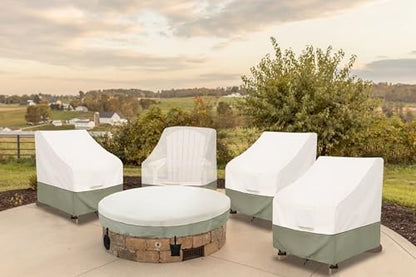 Bitubi Waterproof 2 Pack Patio Adirondack Chair Cover for Outdoor Chair Size Up to 35W x 37D x 36H inch,Outdoor Lawn Patio Furniture Covers (Beige)