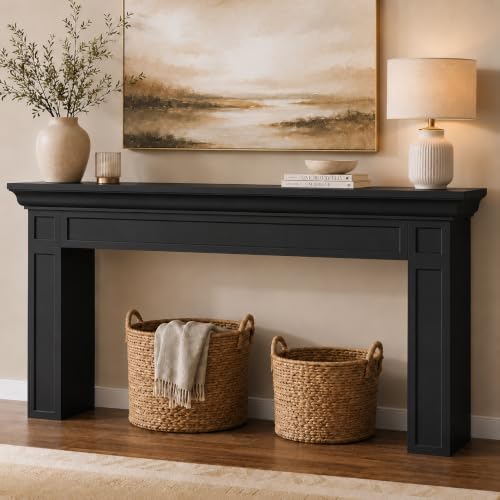 Loomie 63" Long Console Tables for Entryway, Black Entry Accent Table