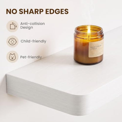 RICHFOCUS 36Inch Floating Shelves for Wall 2Pack, White, 8" Deep