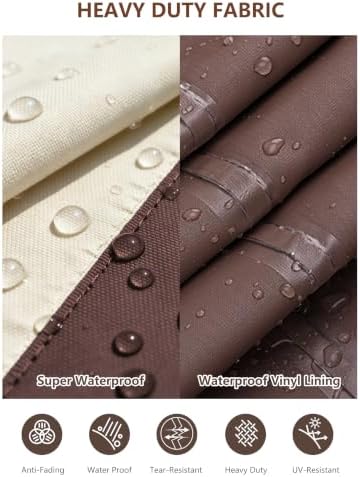 Rileytee Patio Furniture Set Covers Waterproof 4Pcs,Beige & Brown,Large